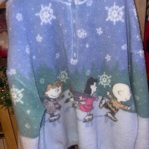 Cozy Winter Fleece Pullover with Skating Characters